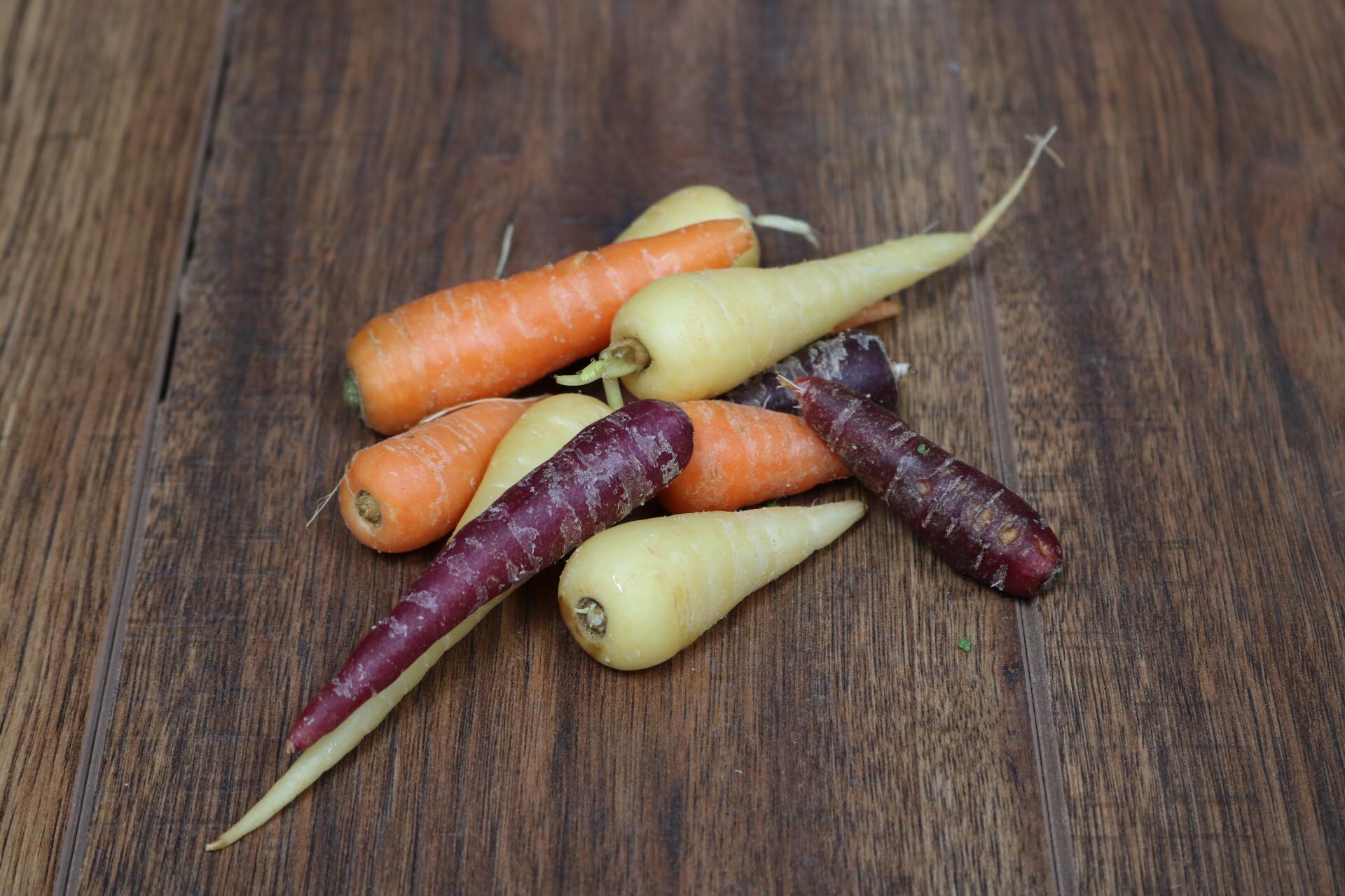 Tri Coloured baby carrots