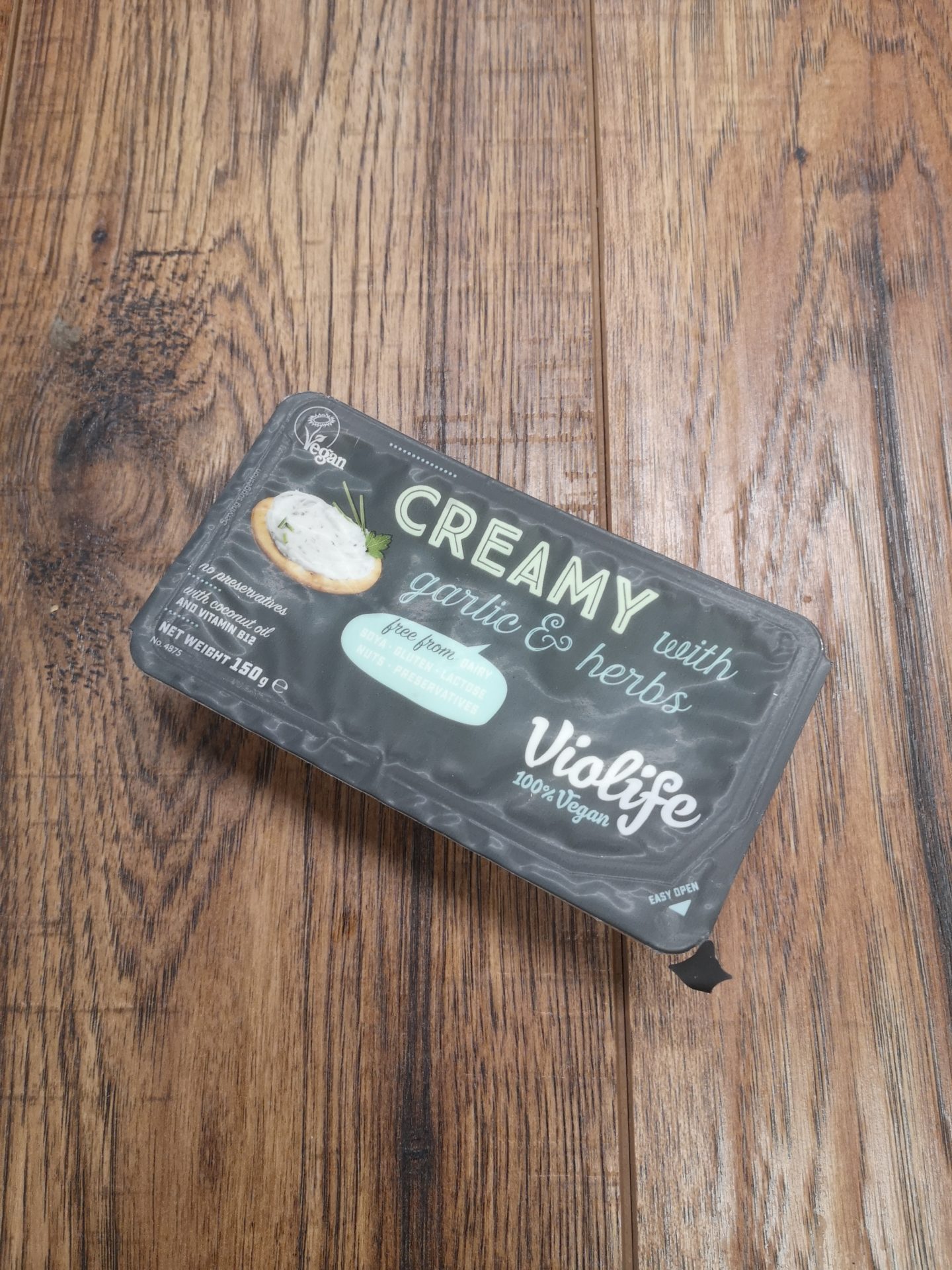 creamy with garlic and herbs