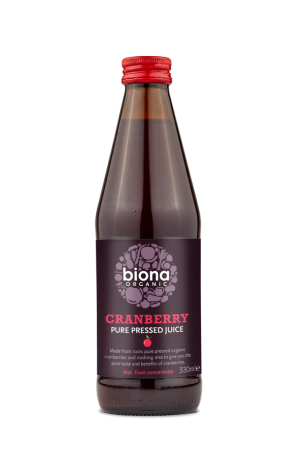 Organic Cranberry Pure Juice 330ml Kerry's Fresh