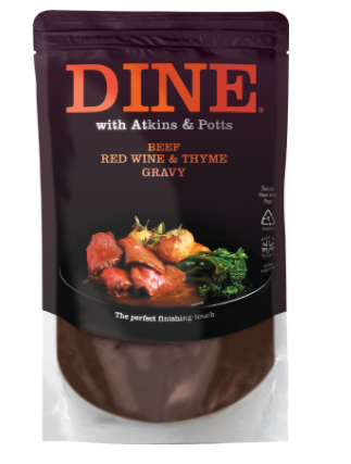 ATKINS & POTTS BEEF, RED WINE & THYME GRAVY 350G