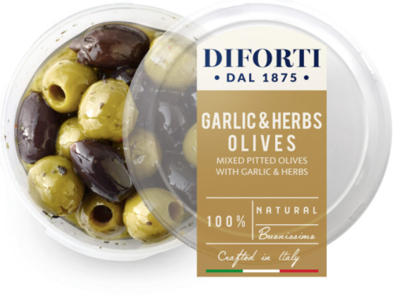 Garlic and herb mixed pitted olives