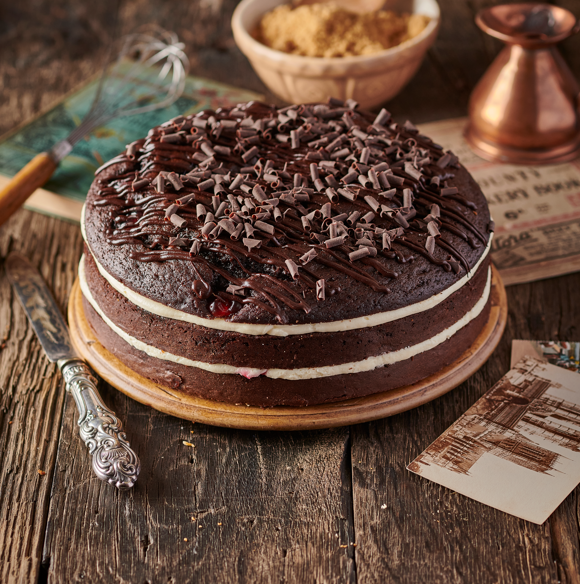Belgium Chocolate and Cherry Kirsch Cake