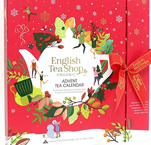 ENGLISH TEA SHOP BOOK STYLE ADVENT TEA CALENDAR 25 PYRAMIDS