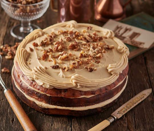 Espresso coffee and walnut cake