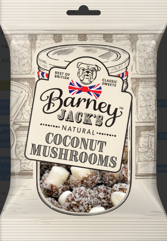 BARNEY JACK'S Coconut Mushrooms 100g